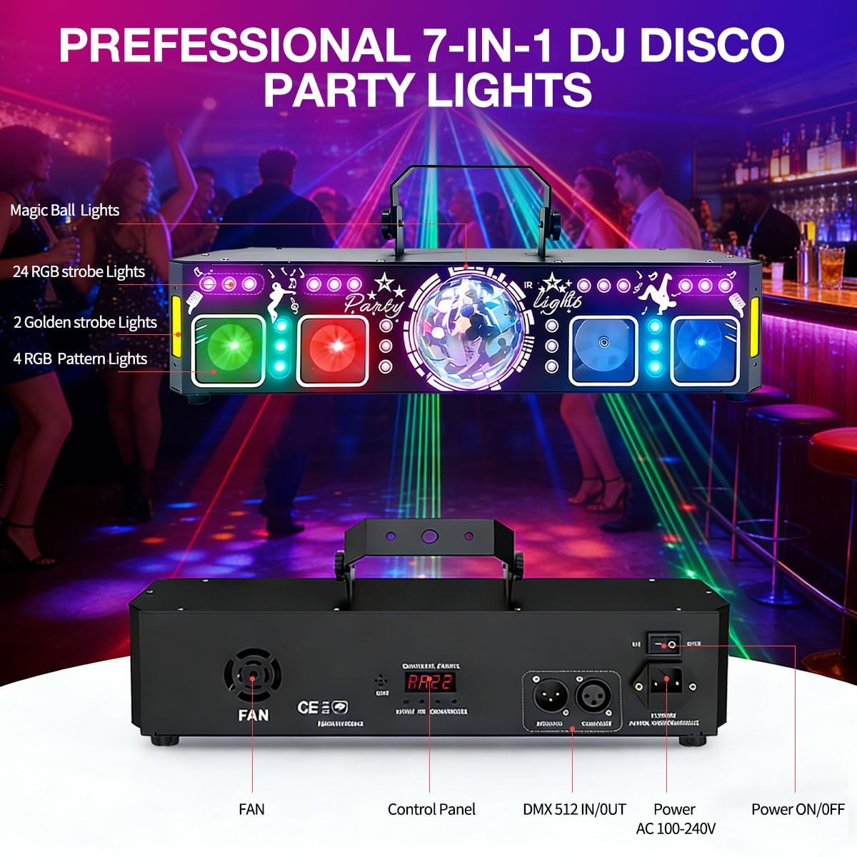 Xanthurys 6-in-1 DMX Stage Light
