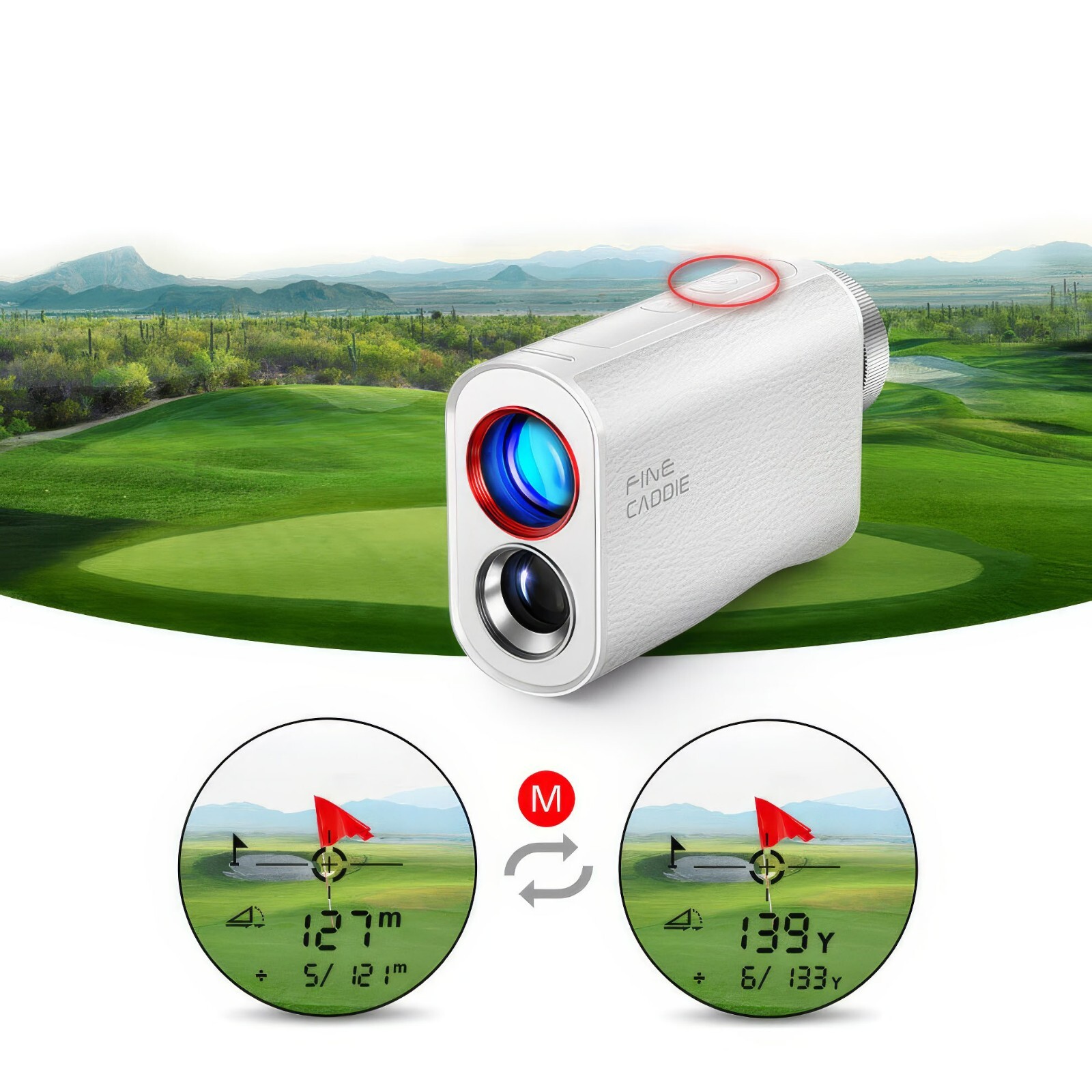 Fine Caddie UPL9 Mini Laser Golf Range Finder 103g Scan Continuous Measuring