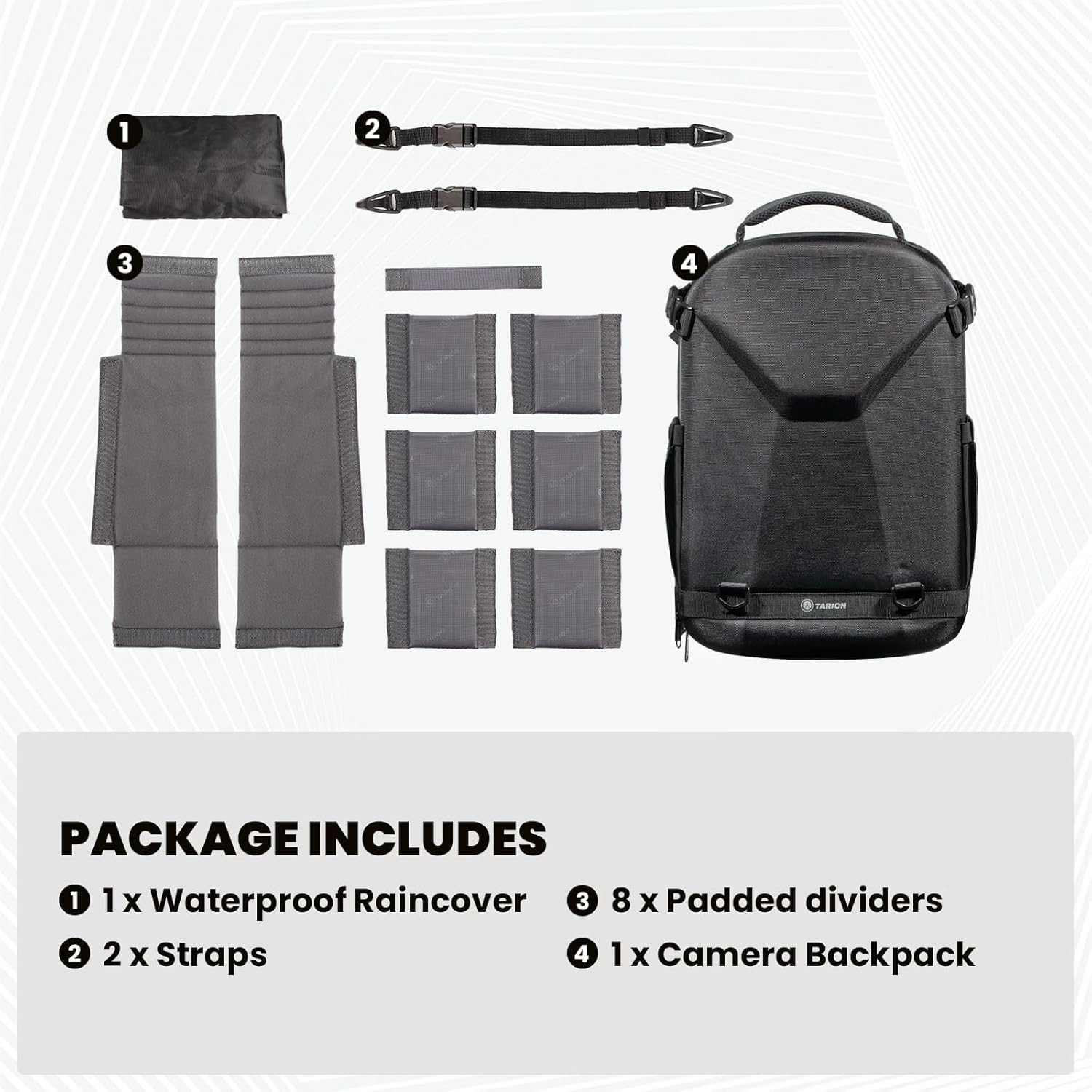 Hardshell Camera Backpack Bag - 3-Side Hard Case Professional Camera Bag with 14