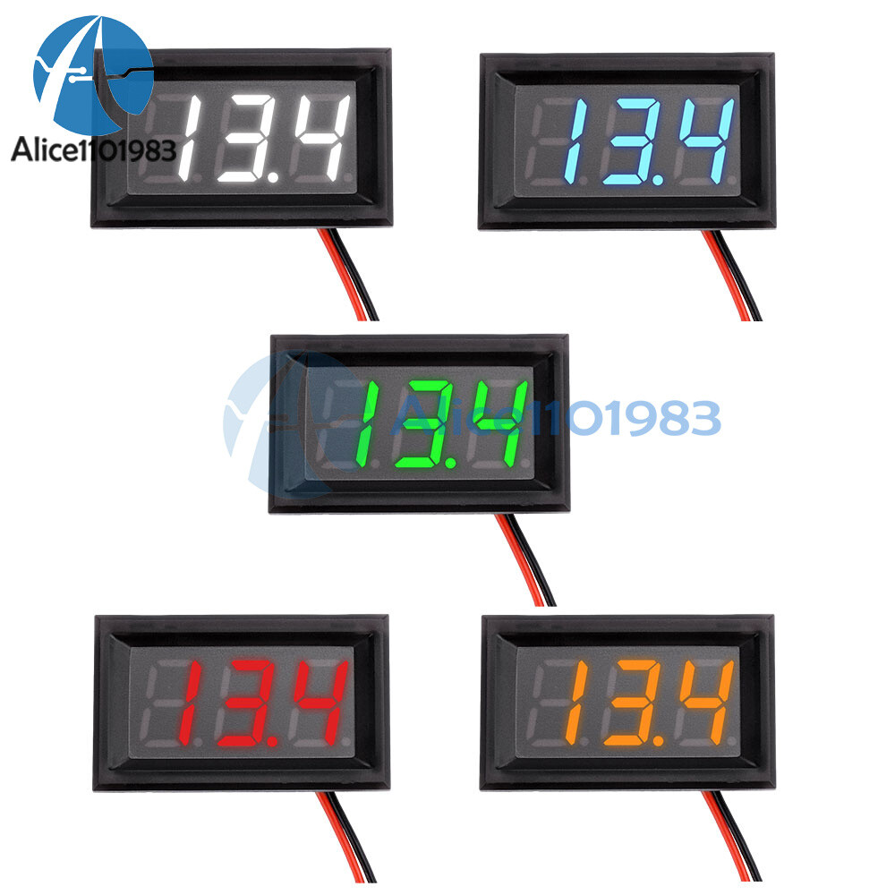 Waterproof Mini LED Digital Voltmeter Voltage Tester Gauge 4.5-30V 0.56" 3-Digit