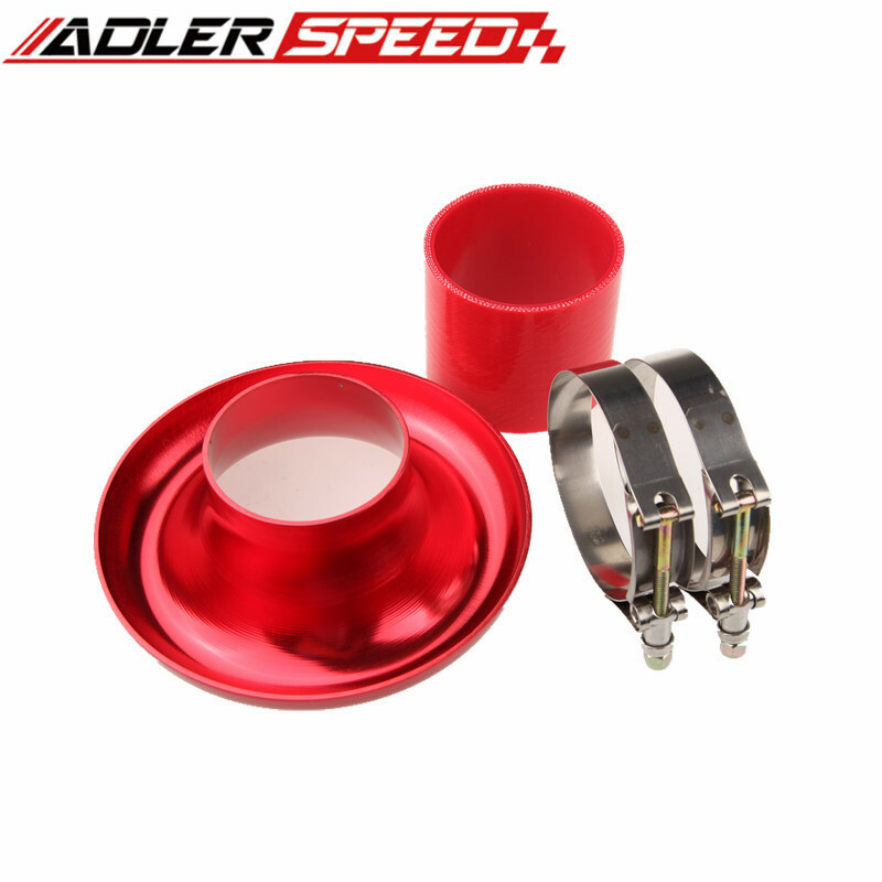 Universal 3" Red Velocity Stack For Cold/ Ram Engine Air Intake/ Turbo Horn