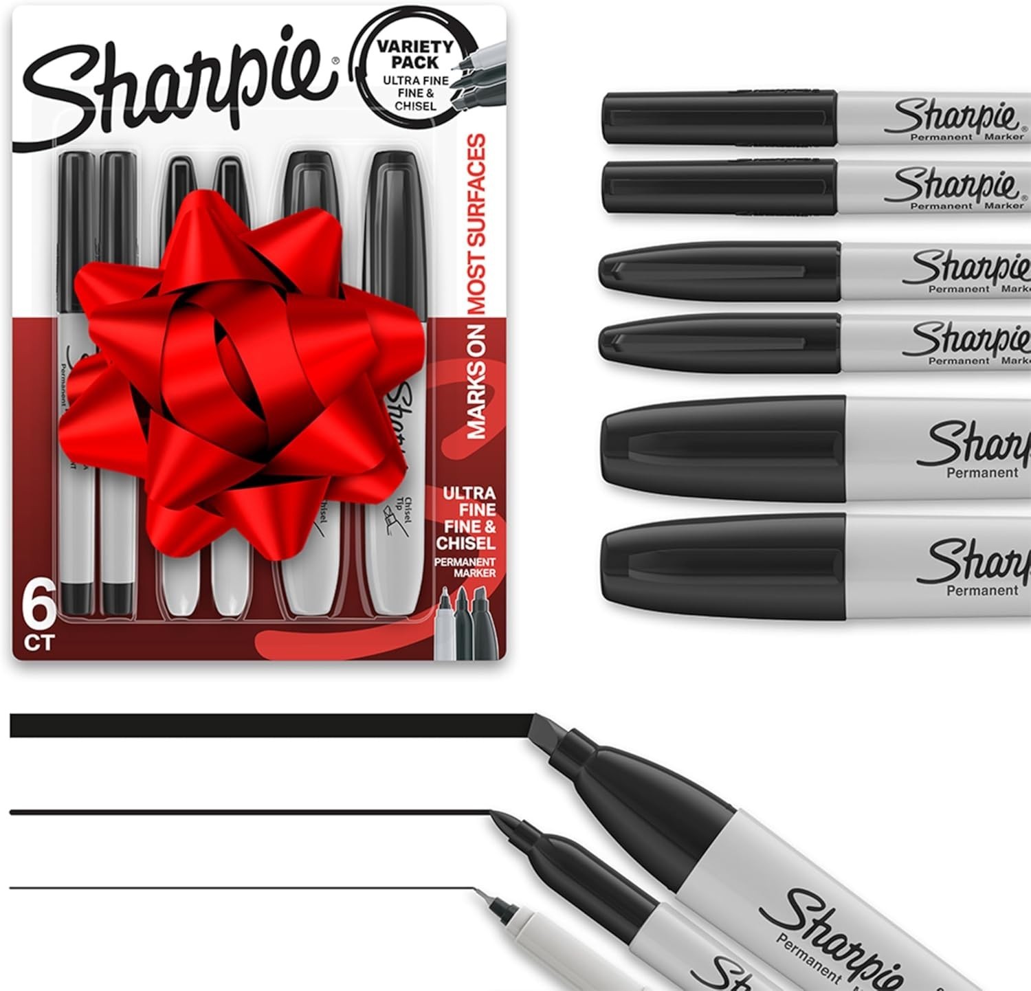 Versatile 6-Pack Permanent Markers: Ideal for School, Office & Creative Projects