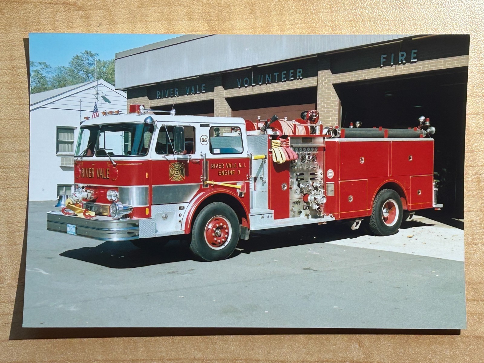 River Vale NJ 1981 Hahn pumper Fire Apparatus Print A64