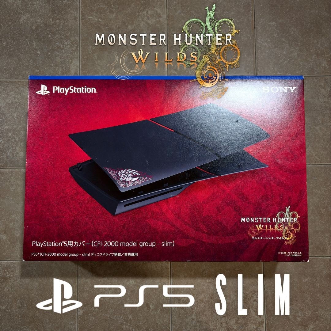 AUTHENTIC Monster Hunter Wilds Cover Plate PS5 Slim DISC/DIGITAL RARE Import NEW