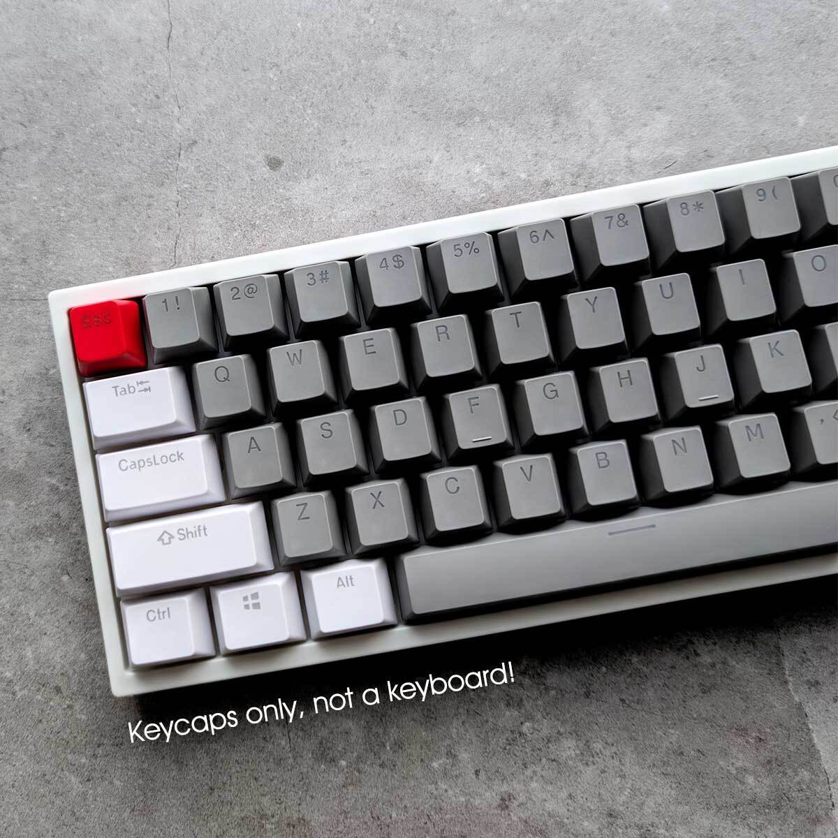 Gray Double Shot PBT Keycaps Set OEM Profile for 61/87/104 Mechanical Keyboards