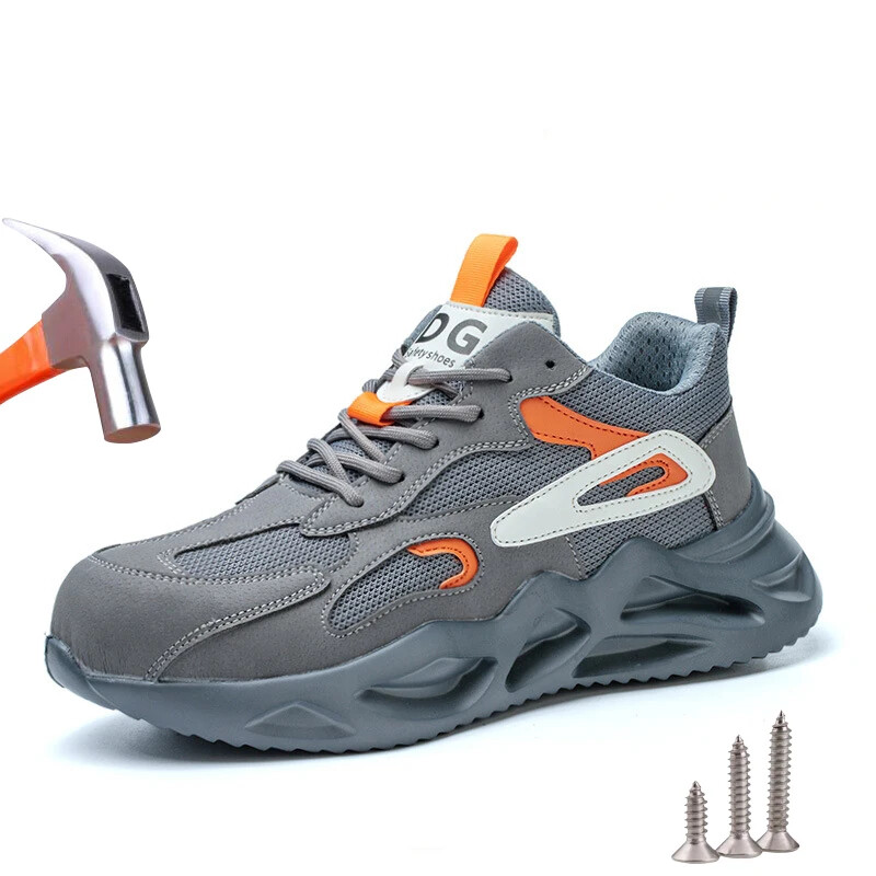 Work Safety Men's Steel Toe Shoes Construction Protective Breathable Sneakers