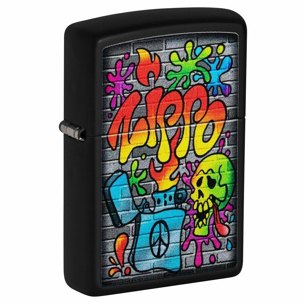 Zippo Street Art Design Black Matte 49605