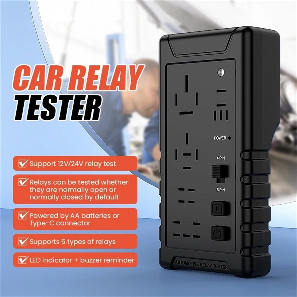RT100 Car Relay Tester Universal Automotive 12/24V LED Indicator Diagnostic Tool