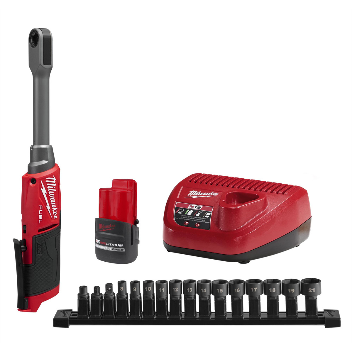 Milwaukee 3050-21 M12 FUEL INSIDER Box Ratchet Set, Extended Reach