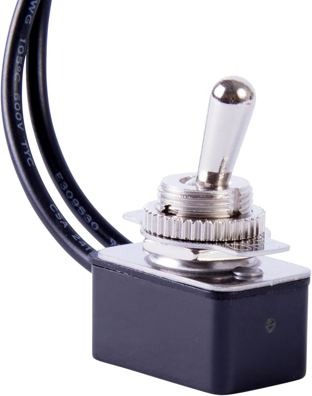 Durable 6 inch Wire Toggle Switch, SPST, 8 A/125 V for Industrial Applications