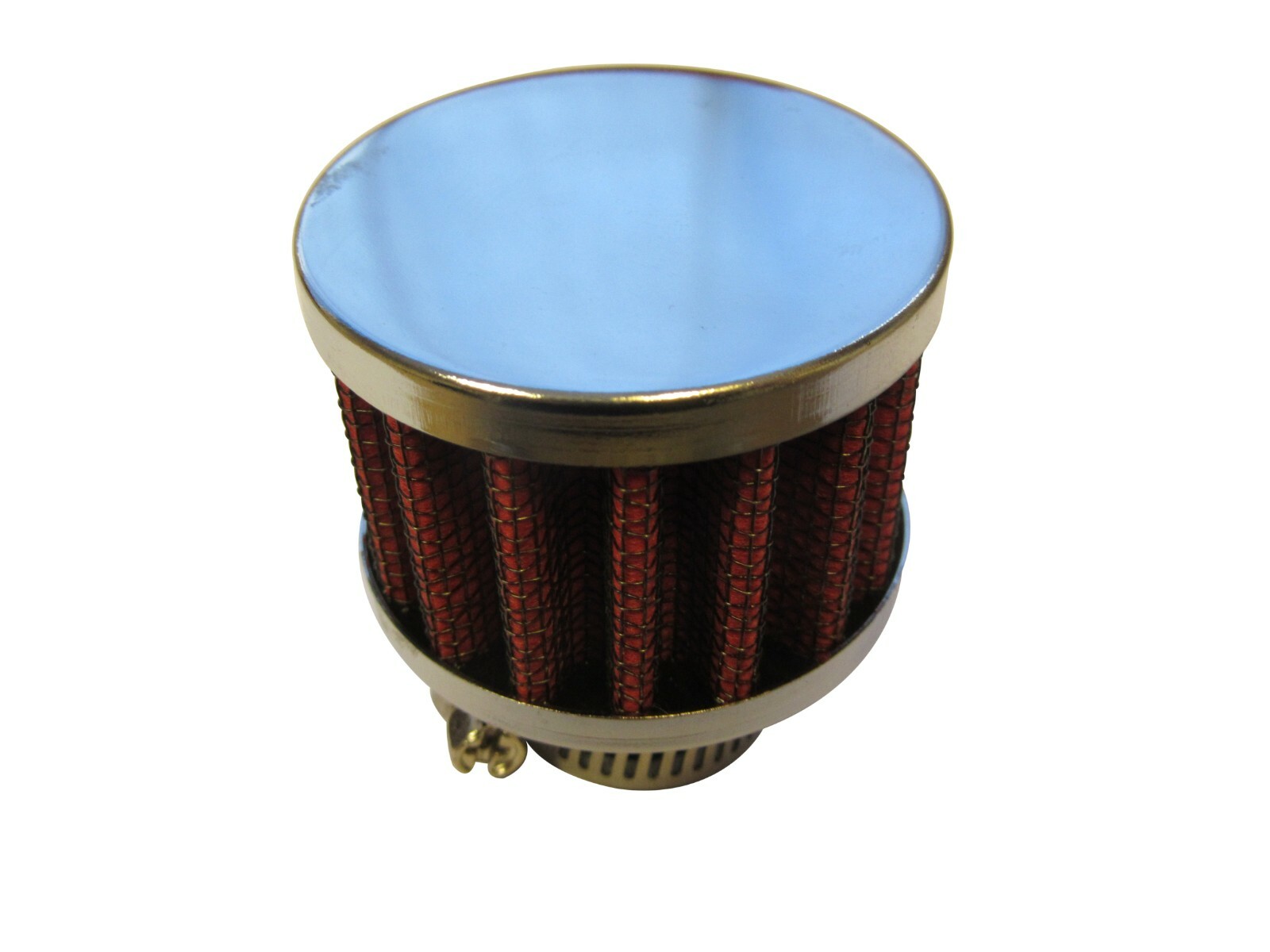 Small Breather Filter 12mm Neck Internal Diameter (Oil/Crankcase) Chrome/Red