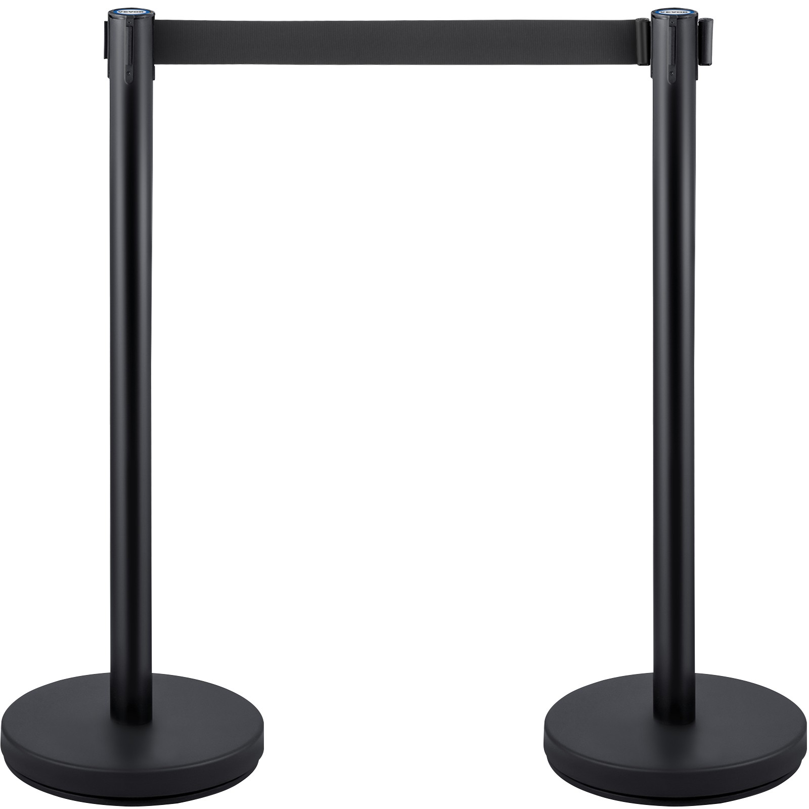 6Pack Crowd Control Barrier Queue Poles Black Retractable Belt Stanchion Posts