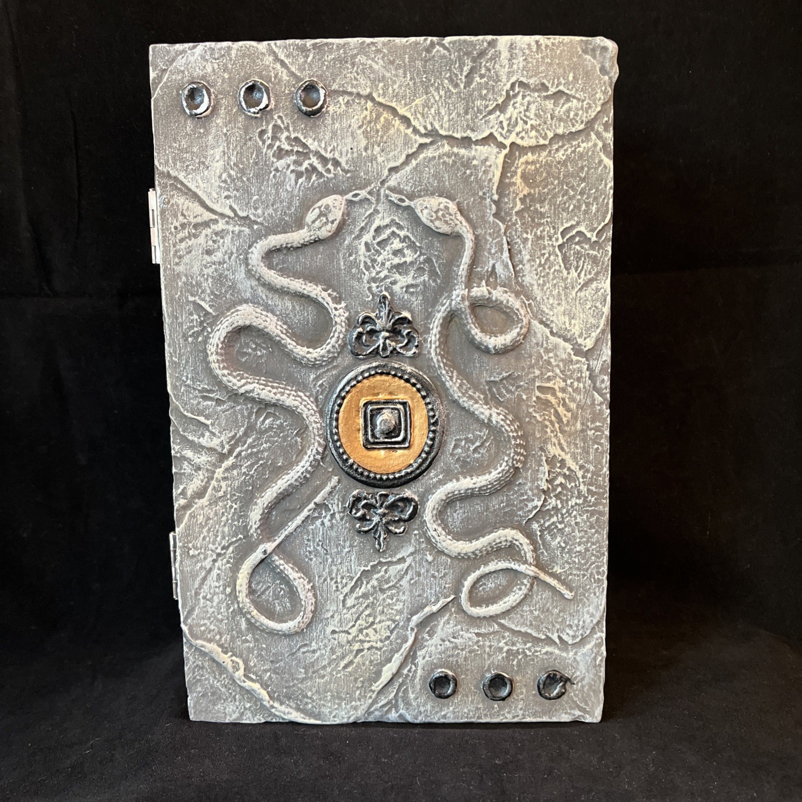 Spell Book Shaped Box For Wizard Wicca Snake Serpents Large Heavy Resin Gothic