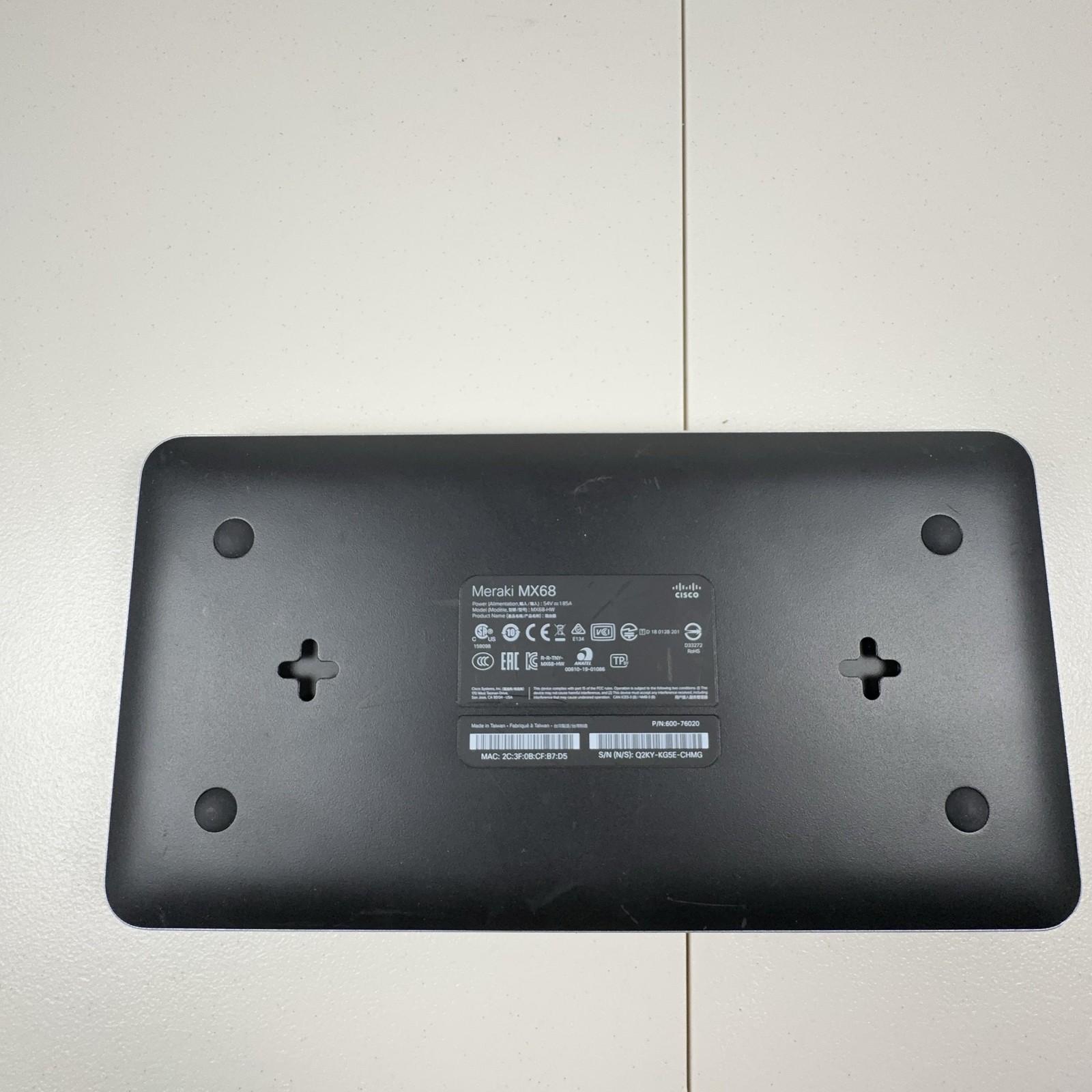 Cisco Meraki MX68-HW VPN Firewall Security Appliance Router UNTESTED