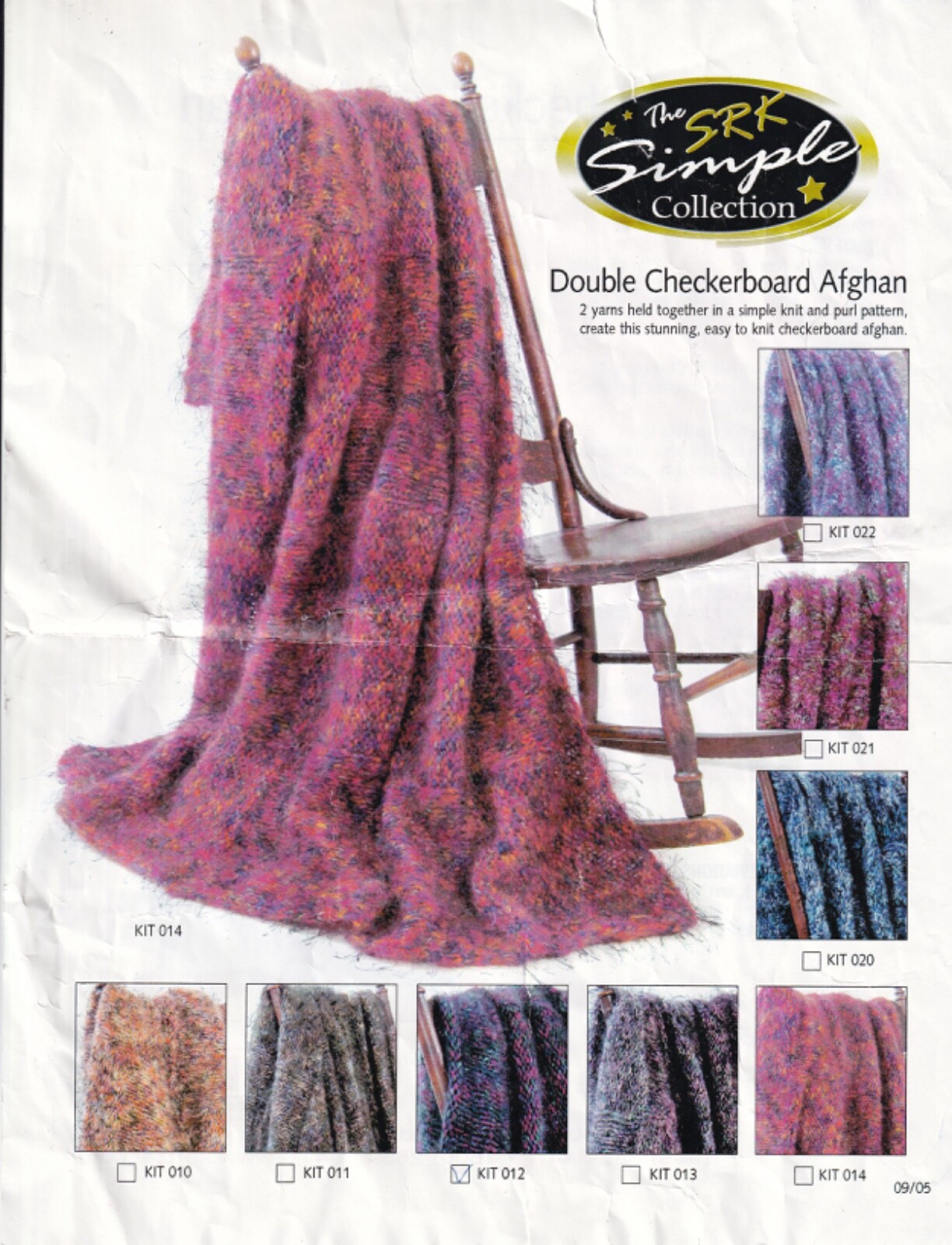 Kertzer SRK Simple Collection Double Checkered Afghan Kit 012