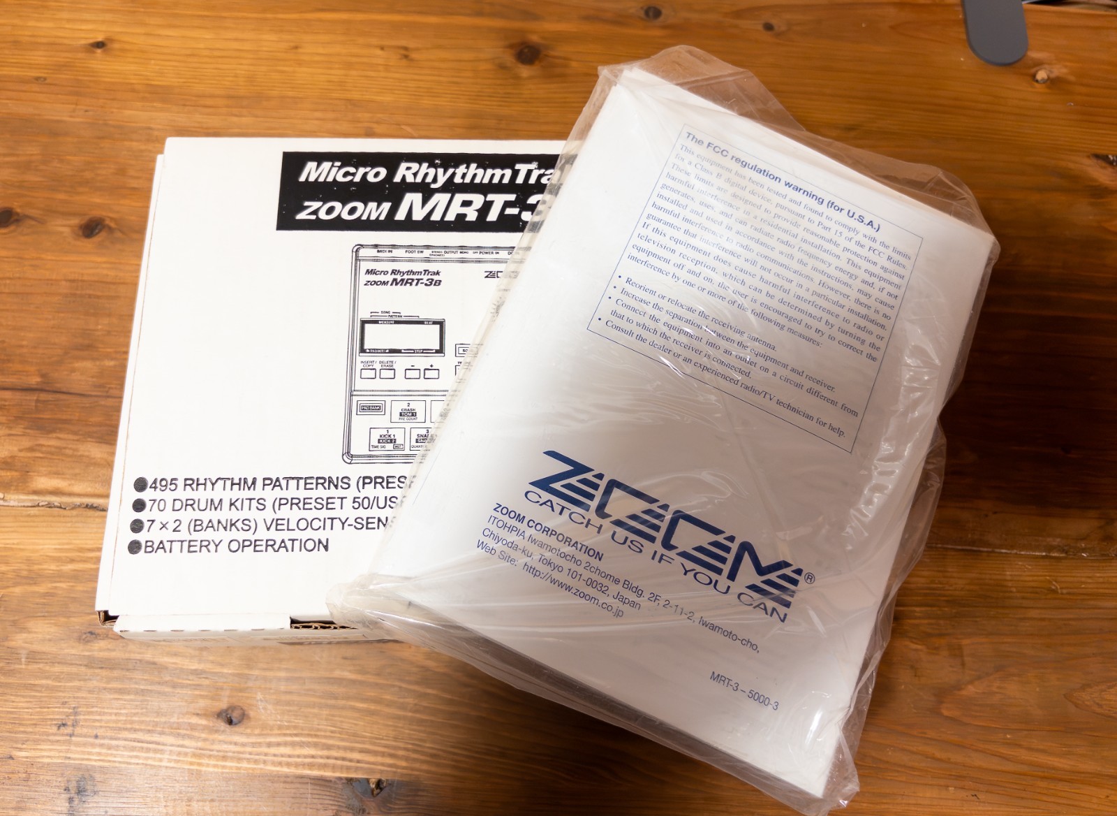 ZOOM MRT-3B Black Micro Rhythm Trak Drum Machine Tested Working w/ Box Manual