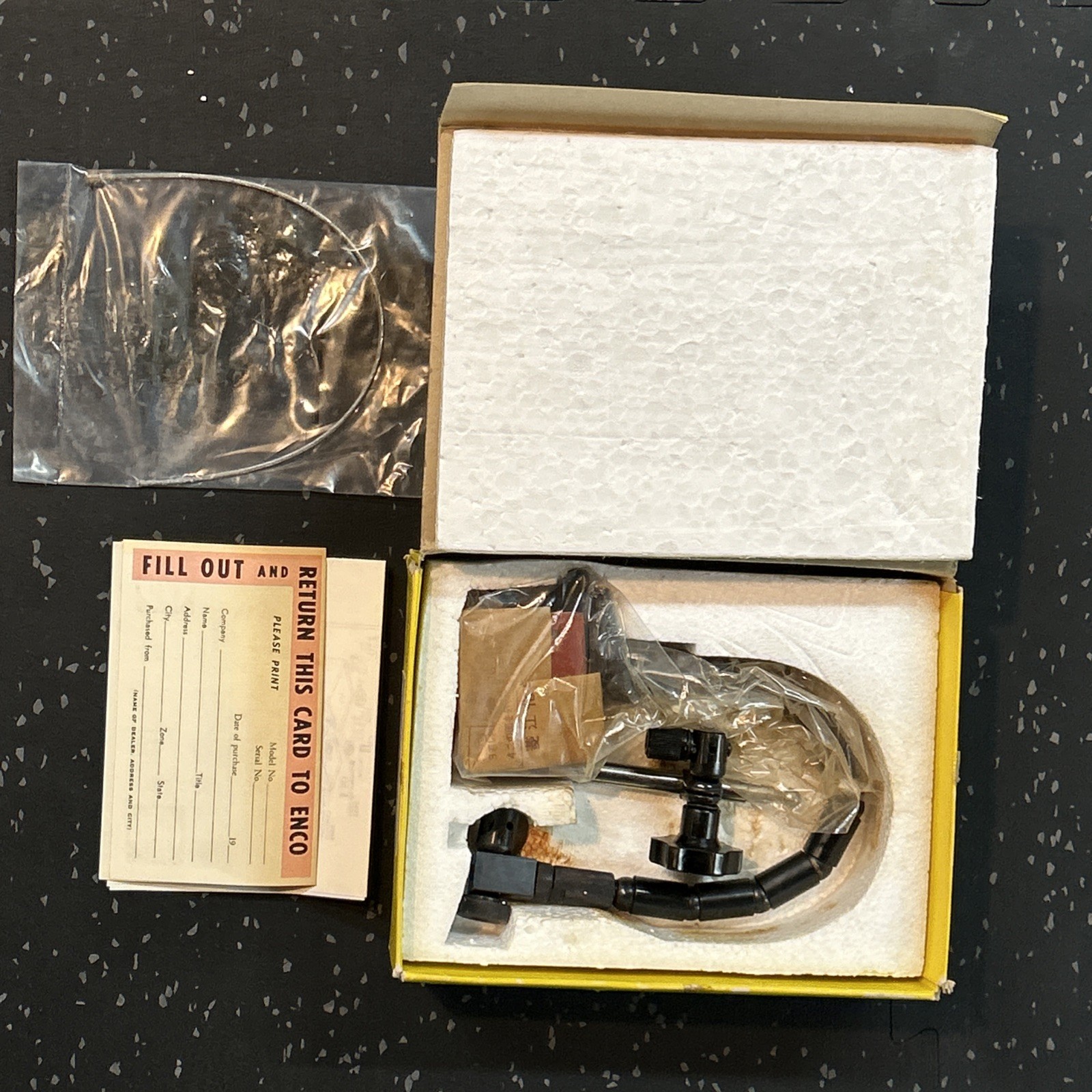 Vintage ENCO 350 Magnetic Base Flex Indicator Holder NEW Old Stock Original Box