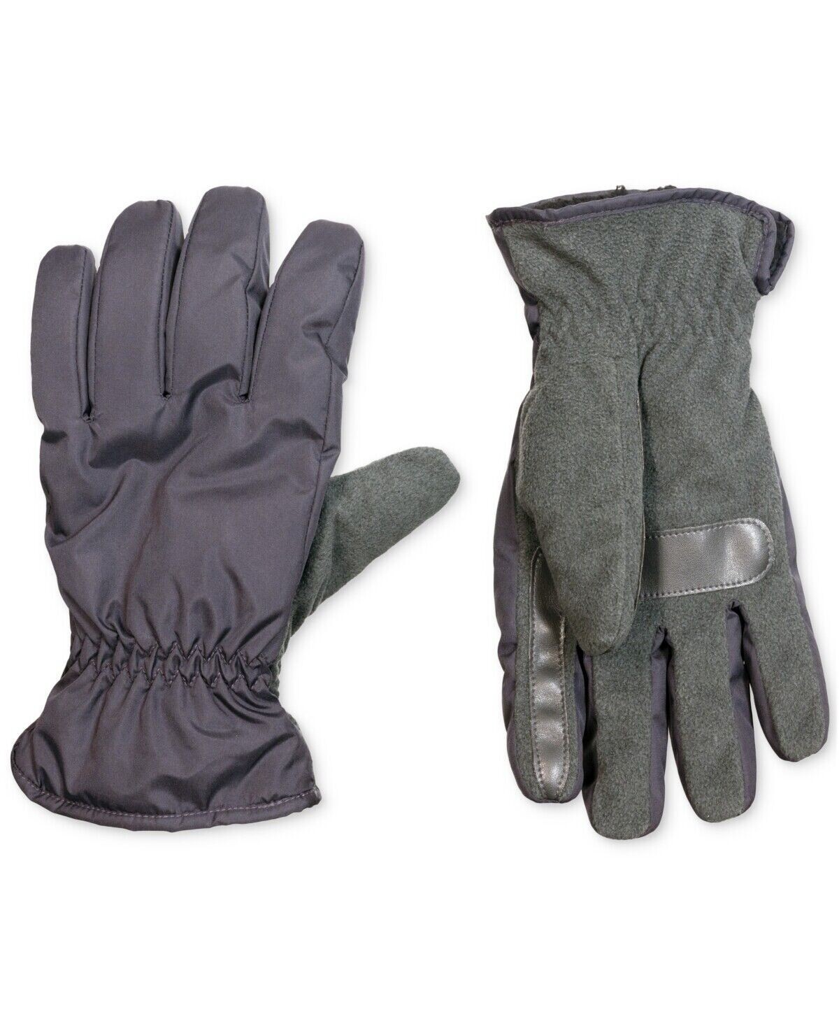 Isotoner Men's Insulated Water-Repellent Touchscreen Gloves, Gray, Size Medium