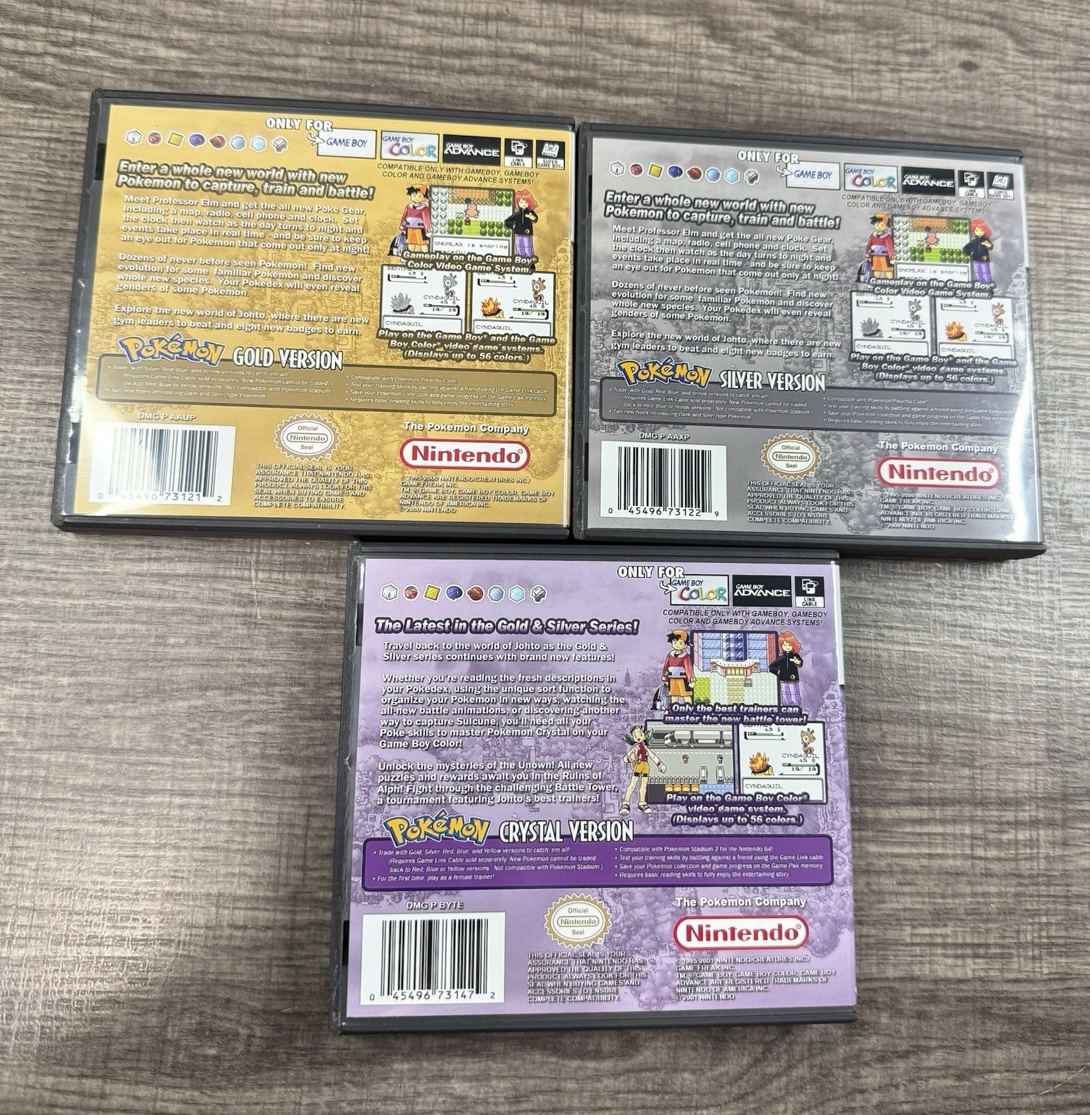 3 Pokemon Bundle Custom Game Case For Nintendo Gameboy Color GBC *NO GAME*