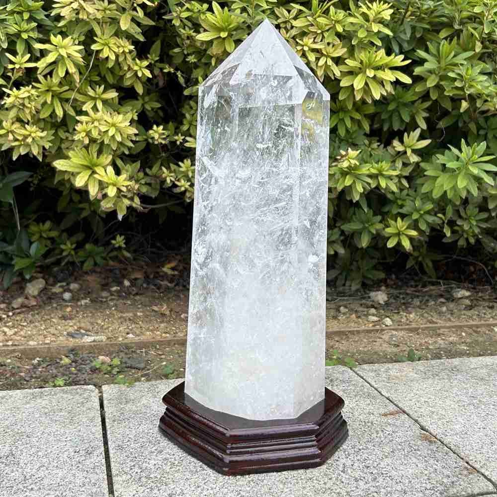 17.9LB TOP Natural clear quartz obelisk carved crystal wand point Reiki Tower