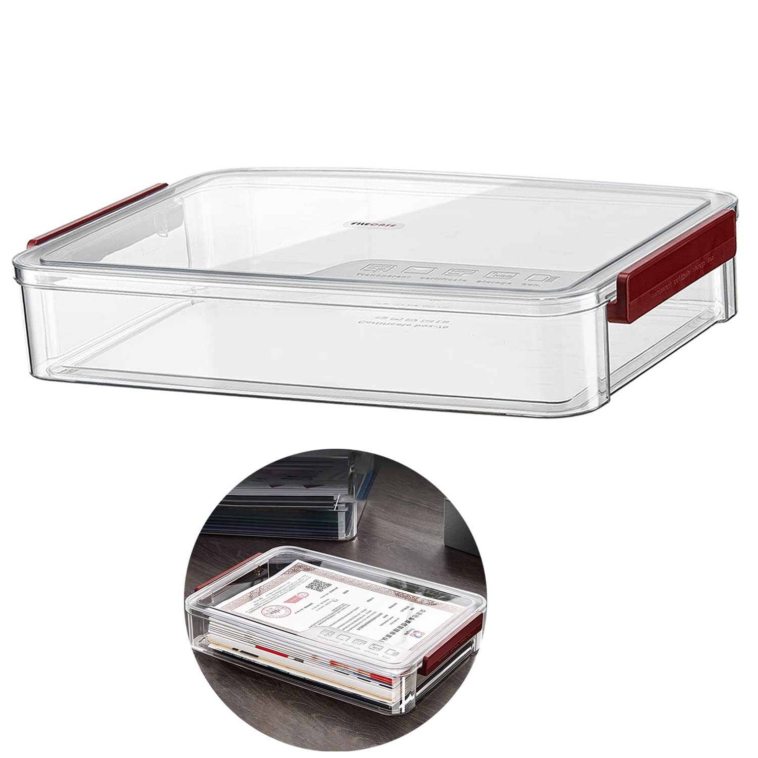 Peotriol Clear File Storage Lids A4 Storage For 8X11 Paper Plastic A4 Container