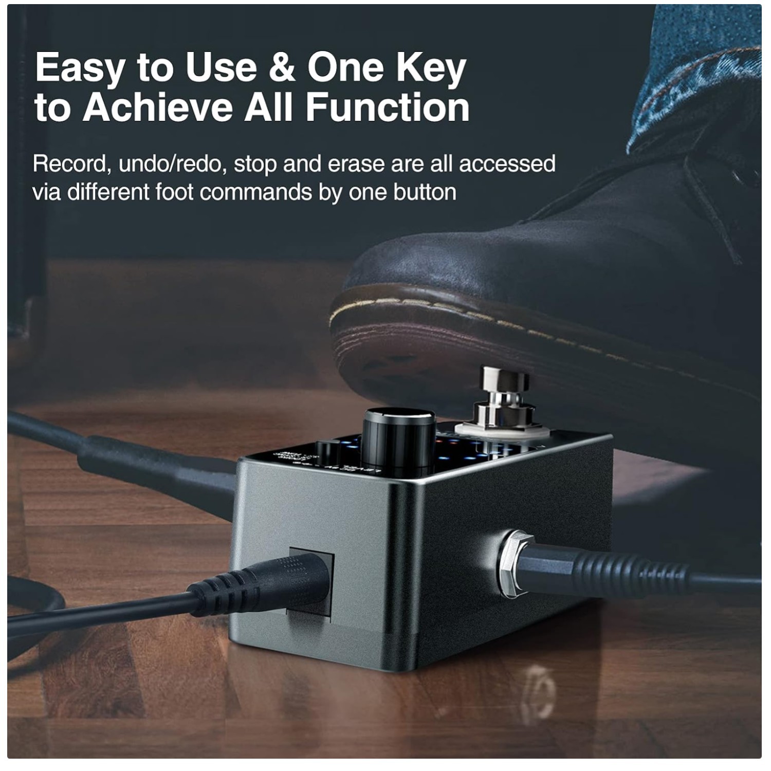 Guitar Looper Pedal with Power Supply - 3 Loops, 18 Mins