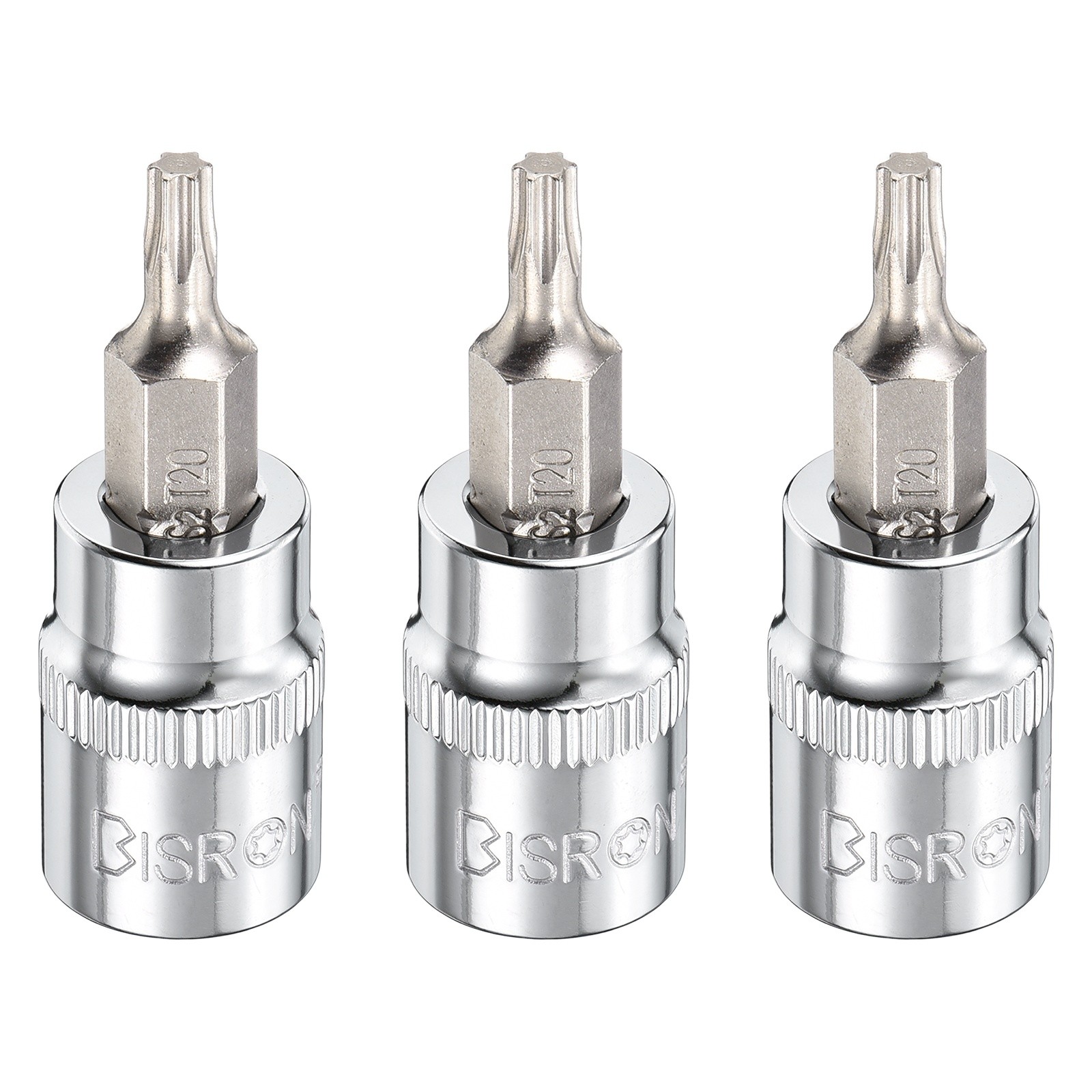 3pcs T20 Torx Bit Socket 3/8" Drive 6 Point Star Screw Driver Socket Wrench