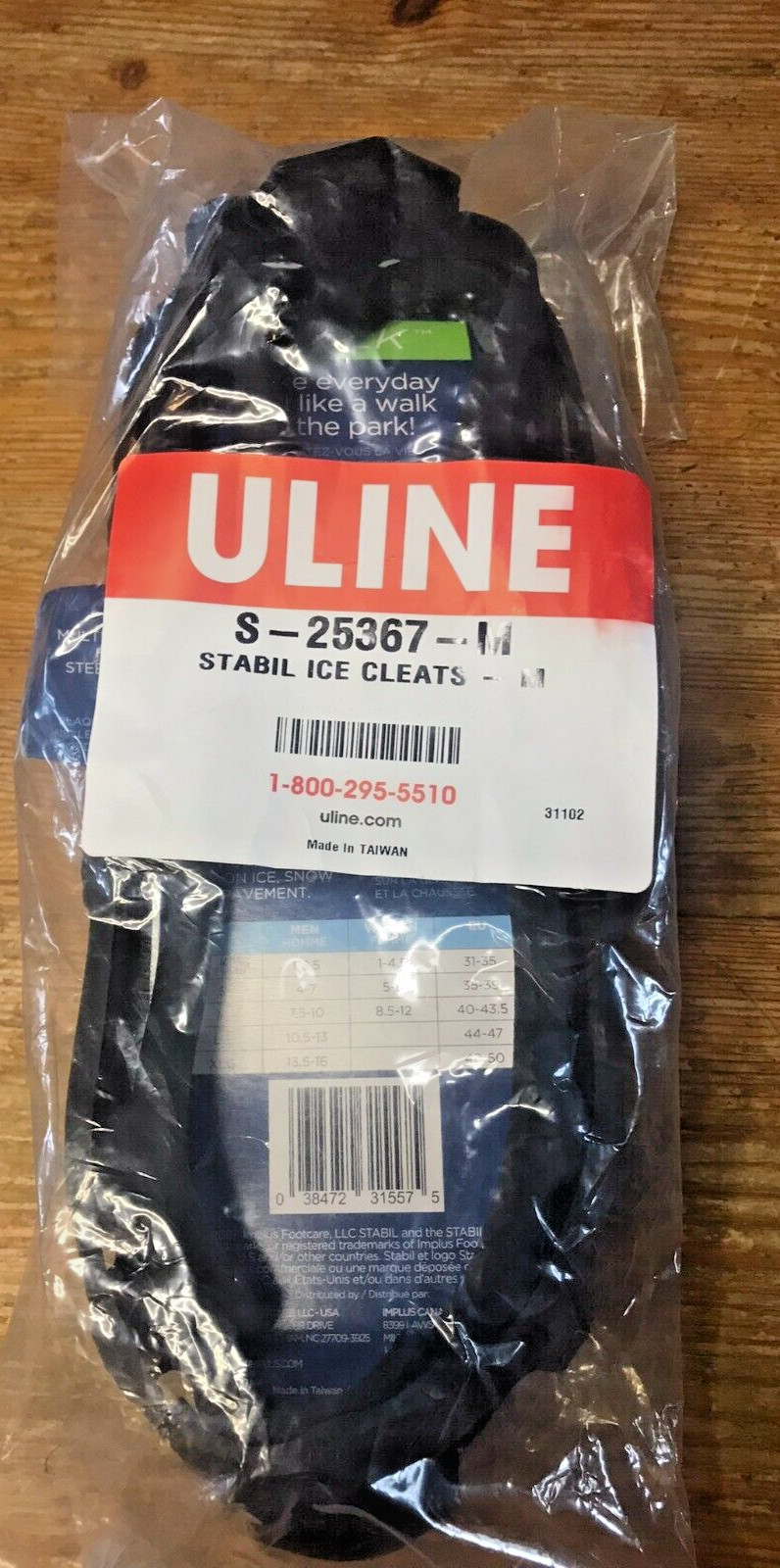 ULINE Stabil Ice Cleats New 25367 M Medium Winter Snow Ice Traction