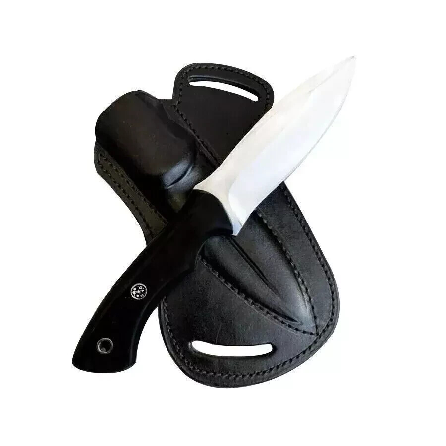 Bowie Hunting Knife D2 Steel Sharp Fixed Blade with Sheath Outdoor Survival