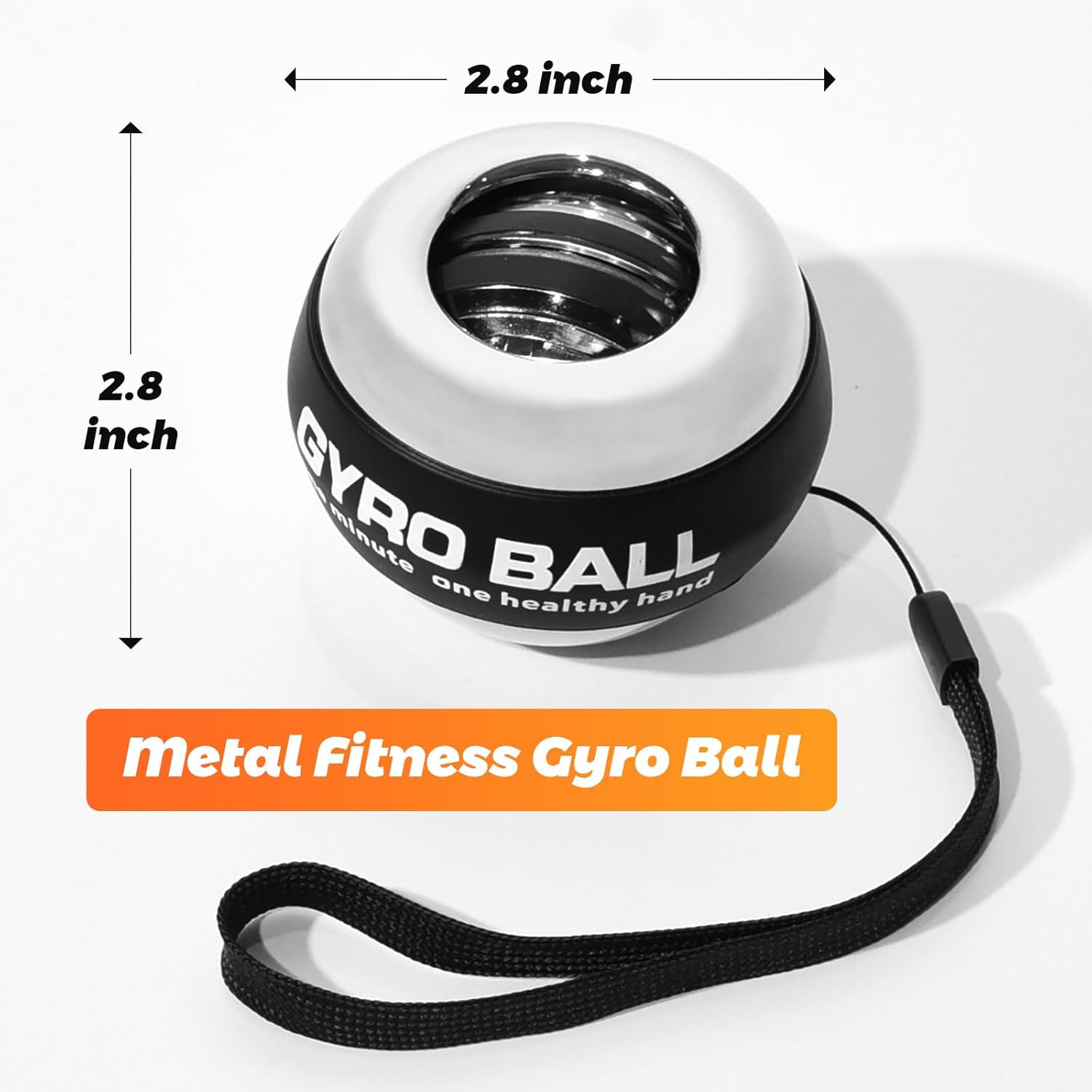 Gyroball Wrist Exerciser Ball Auto Start 5 Level Resistance Light Control Gyrosc