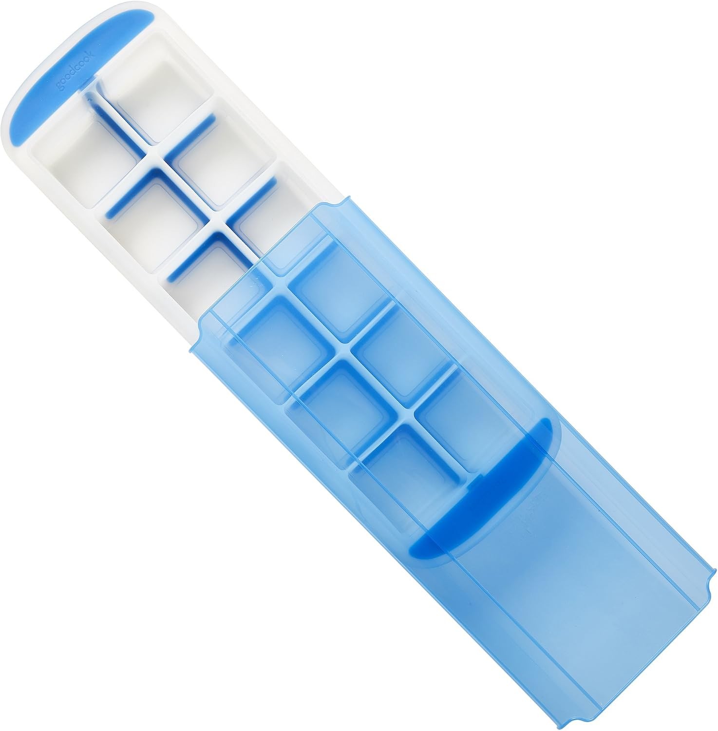 Touch Prep and Freeze Ice Tray, 2-oz. Cubes, Stackable with Slide-off Cover