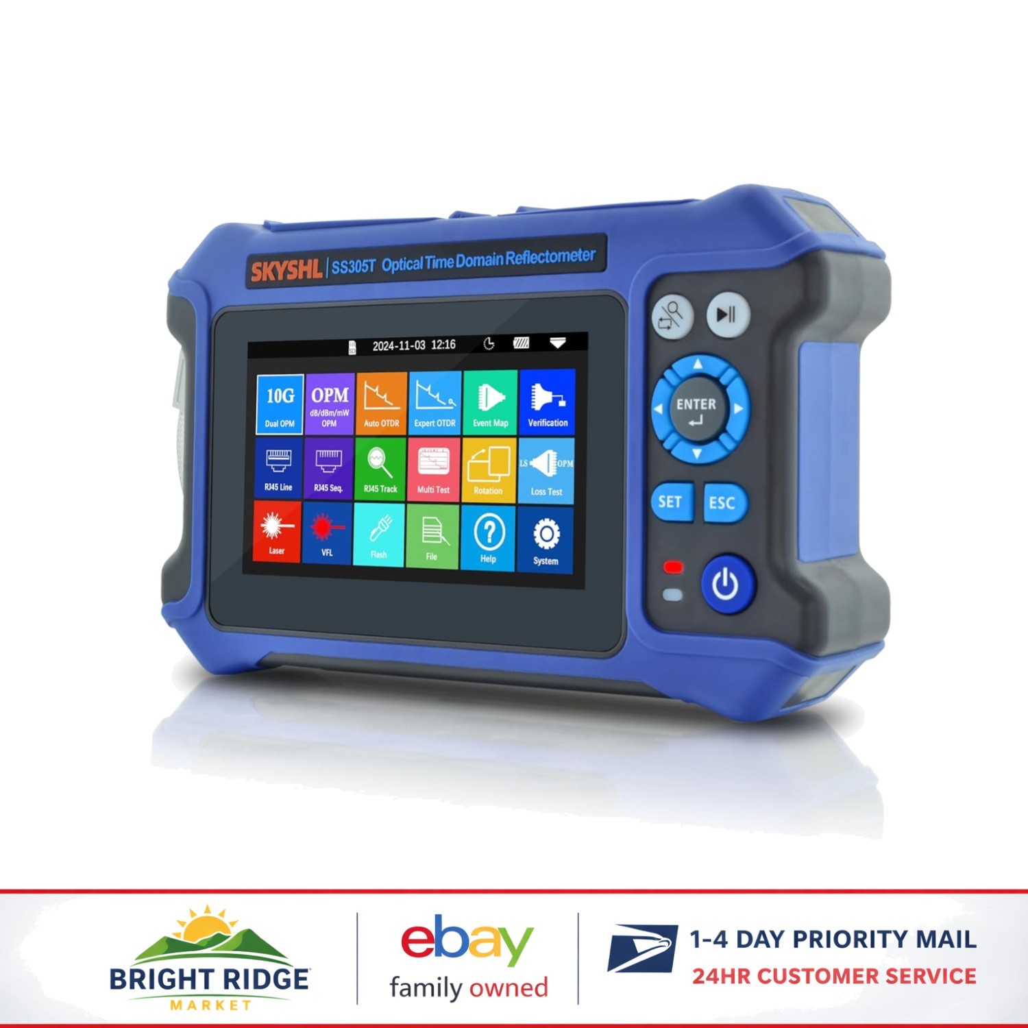 Portable OTDR Fiber Tester with 80km  Range and Dual Wavelength Capability