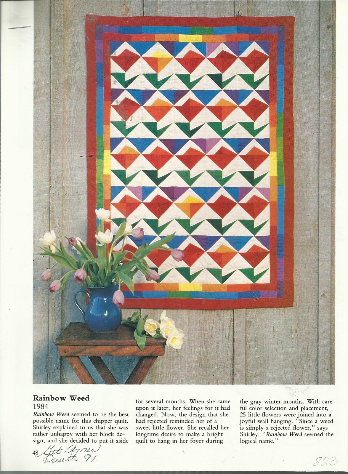 C0682  RAINBOW WEED WALLHANGING  QUILT PATTERN/INSTRUCTIONS