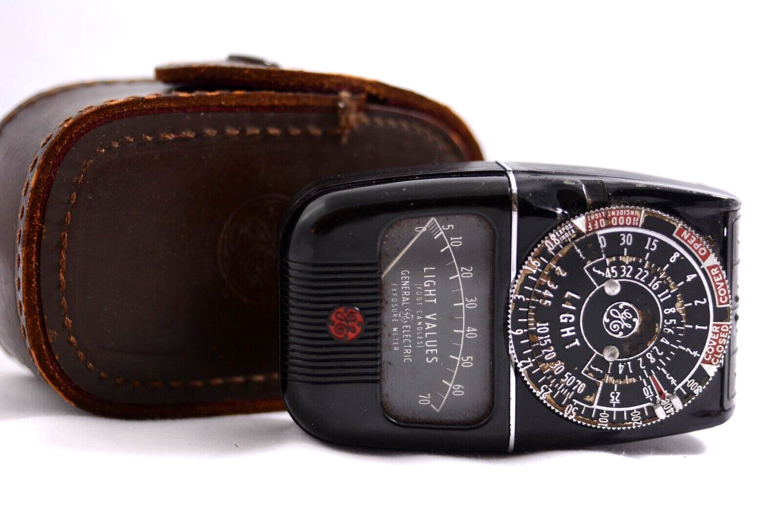 VINTAGE GENERAL ELECTRIC 8DW48Y6 CAMERA EXPOSURE LIGHT METER WITH CASE (EXC)