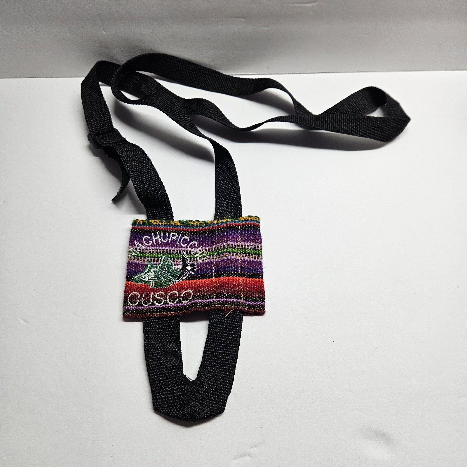 Machu Picchu Cusco Handwoven Souvenir Crossbody Water Bottle Purse Holder