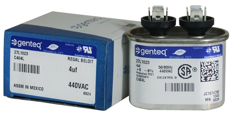 4 uf MFD 440 volt VAC GE Genteq CAPCOM Oval Run Capacitor 27L1023 TOCF4 27L571
