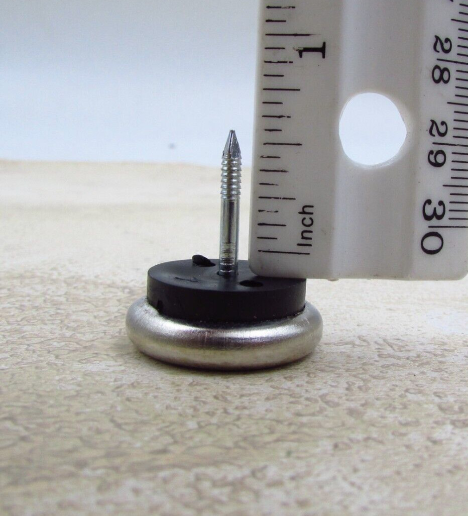 QTY 8 Steel 15/16" Base Metal 11/16" Nail-On Glides Wood Furniture Chairs Tables