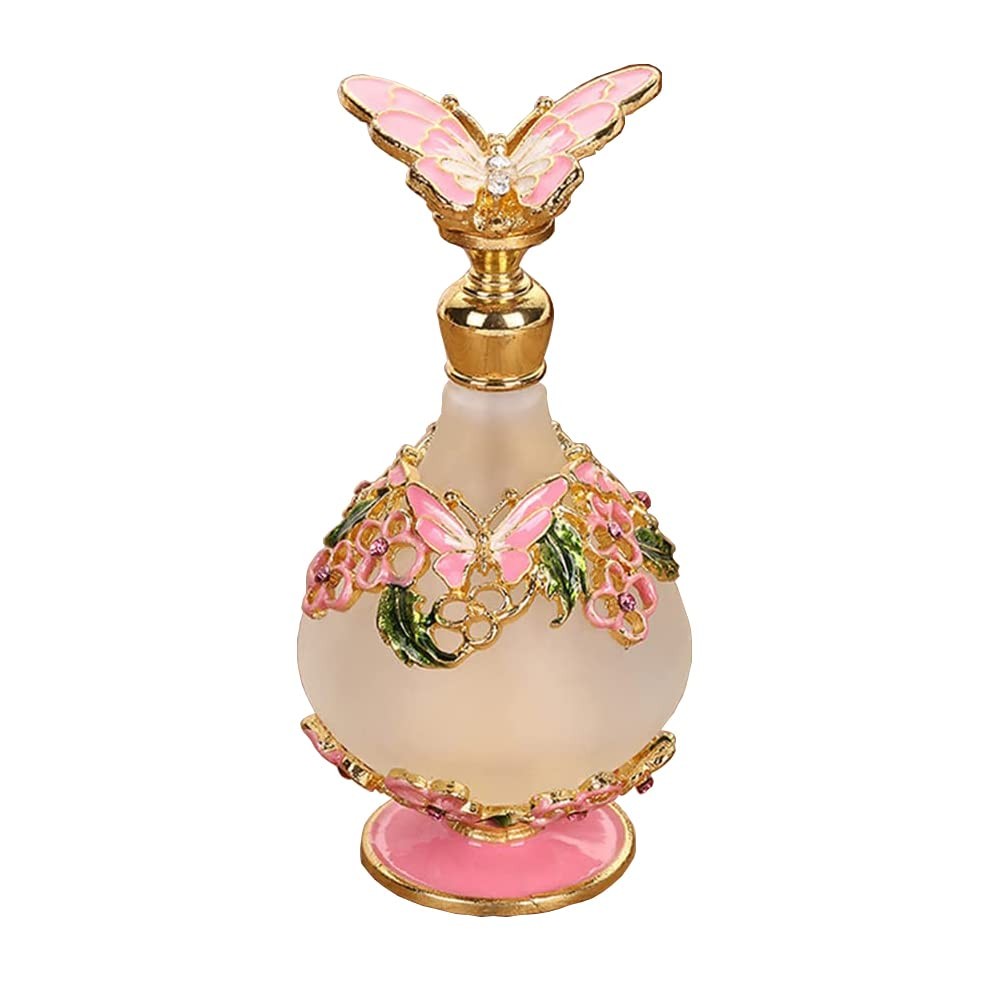 Vintage Perfume Bottle Empty, 25ML Butterfly Gemstone Inlayed Crystal Perfume...