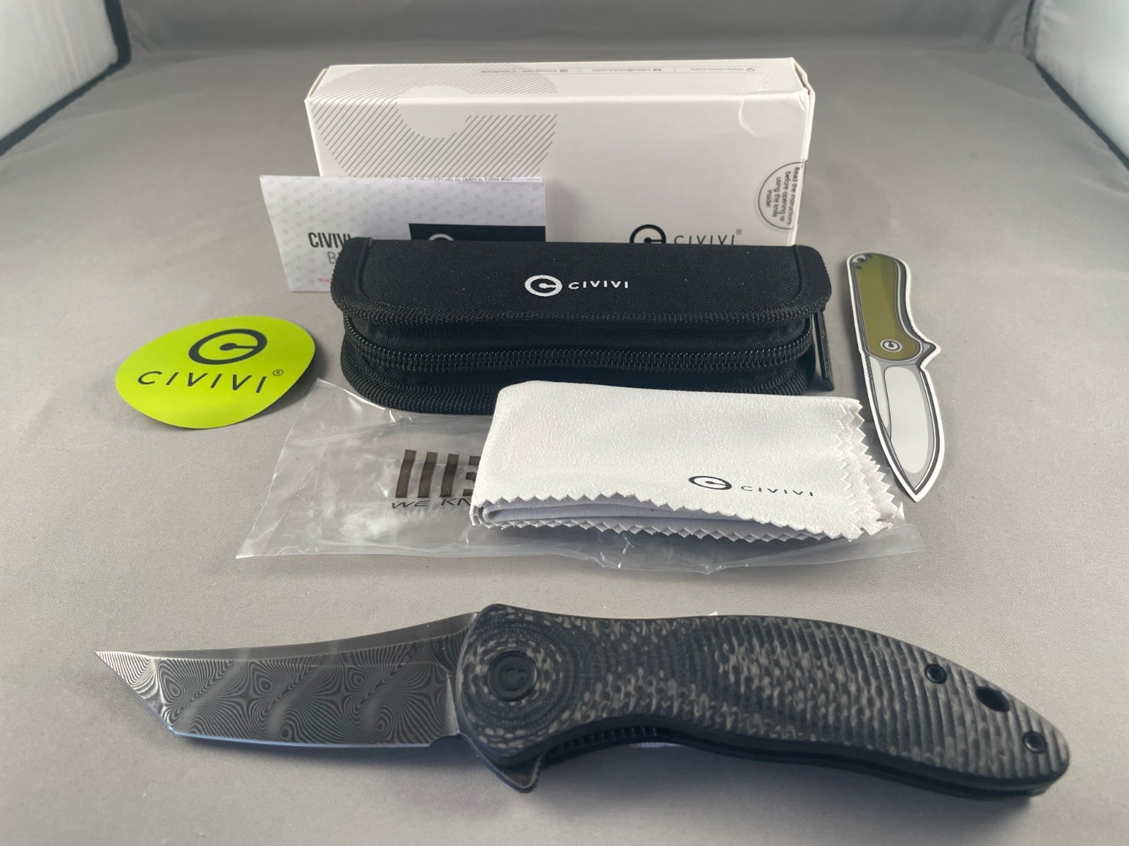 Civivi Synergy3 C20075B-DS1 Damascus Tanto G10 & Carbon Fiber knife