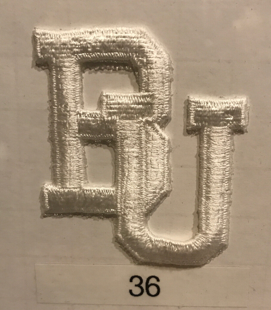 BOSTON University MA ~ VINTAGE NEW ~ Sewn BU White Text Patch NCAA College