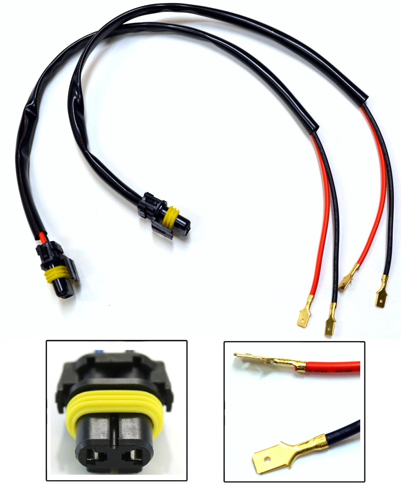 Conversion Wire H3 to 9006 Two Harness Fog Light Bulb Connector Lamp Plug