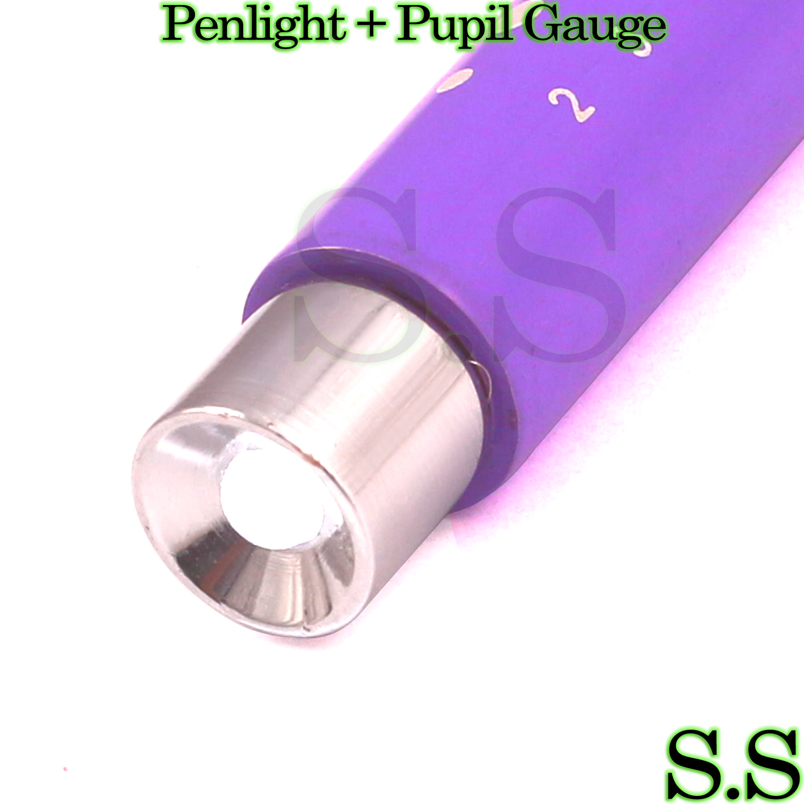 LED Medical Diagnostic Reusable Penlight + Pupil Gauge Purple