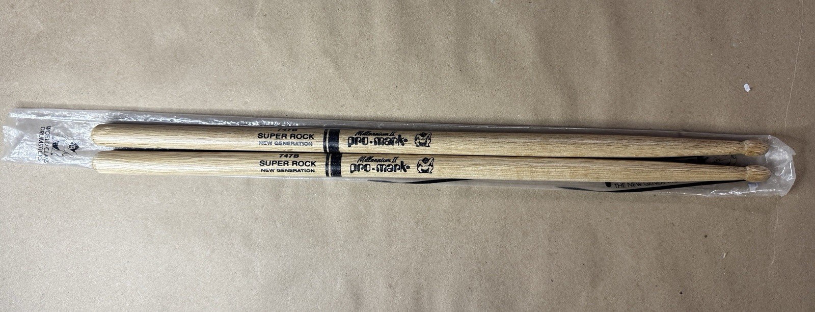 ProMark Millennium 747B Super Rock Wood Tip Drum Sticks Pro Mark Japan Oak