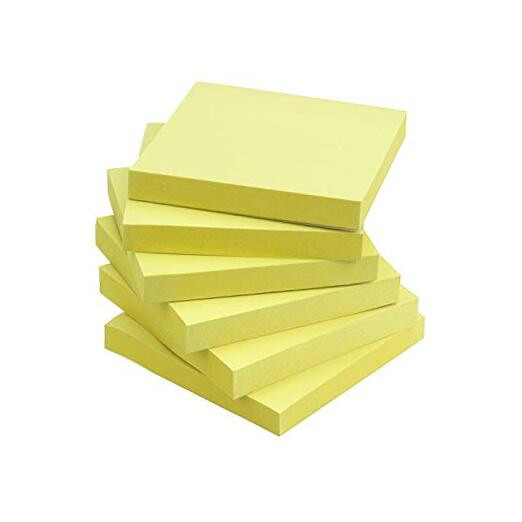 Sticky Notes 3x3 Self-Stick Notes Yellow Color 6 Pads, 100 Sheets/Pad (Yellow)