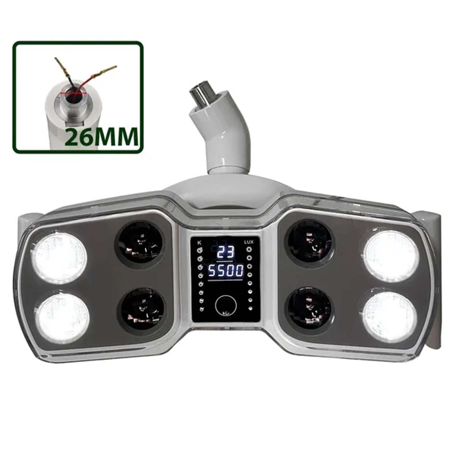 26mm Dental Induction LED Light Lamp Shadowless Operating Lamp with 8 Bulbs