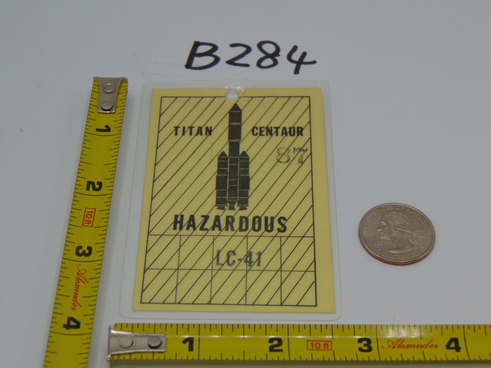 ORIGINAL NASA USAF TITAN CENTAUR HAZARDOUS RELIEF LC-41 OBSOLETE ACCESS BADGE #8