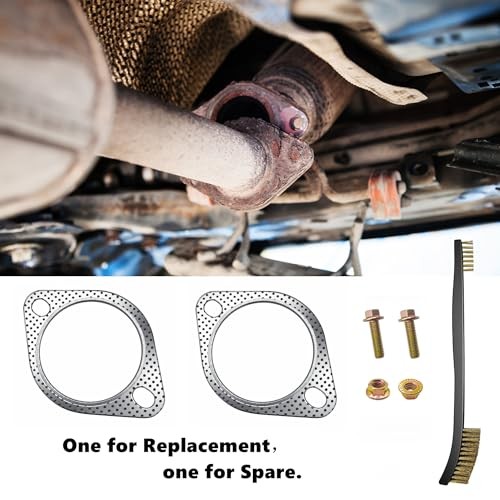 2 Pcs 3" Exhaust Gasket 2 Bolt for 3 Inch 2 x 3“ Exhaust Gasket & 4 x bolts