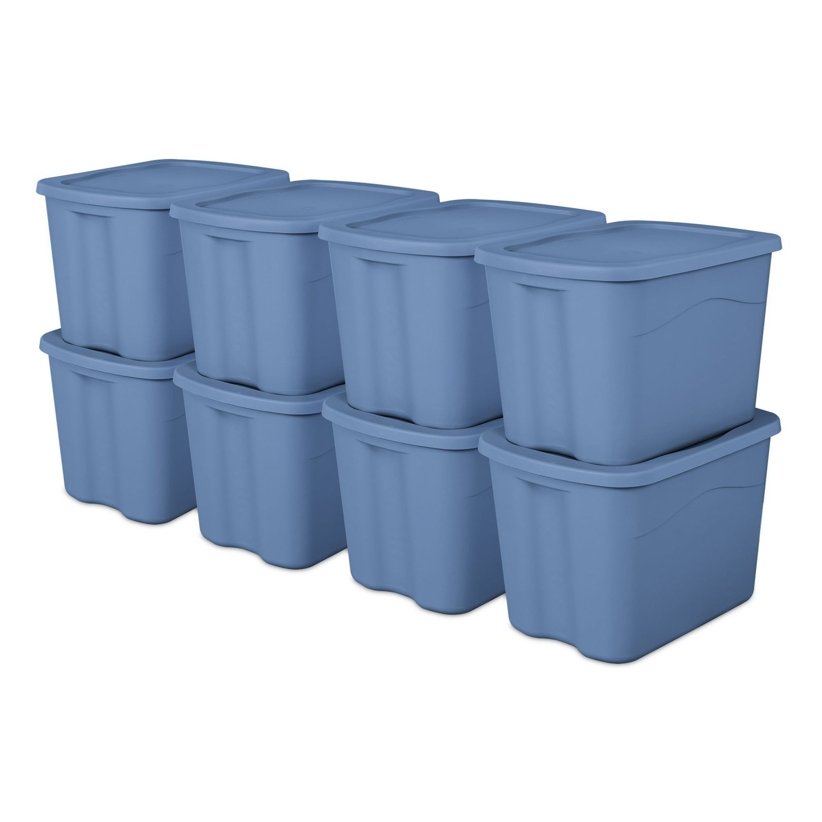 8 Pack Sterilite Large Storage Bin, 18 Gallon Durable Plastic Storage, New