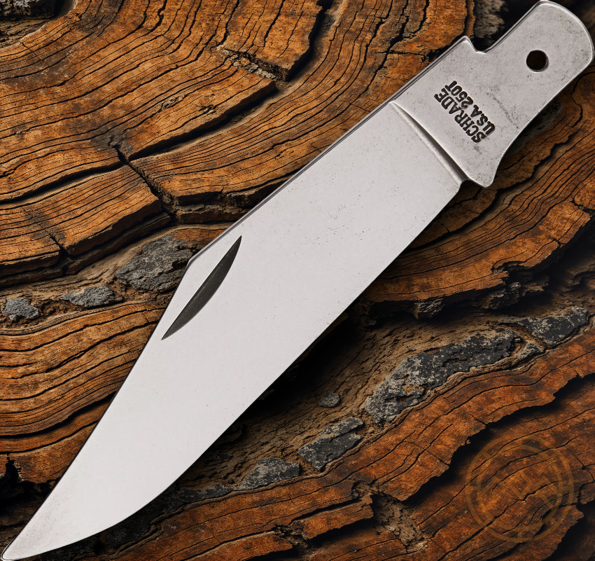 Schrade Folding Knife Blade 25OT UNSHARPENED And Unpolished Clip Point Silver