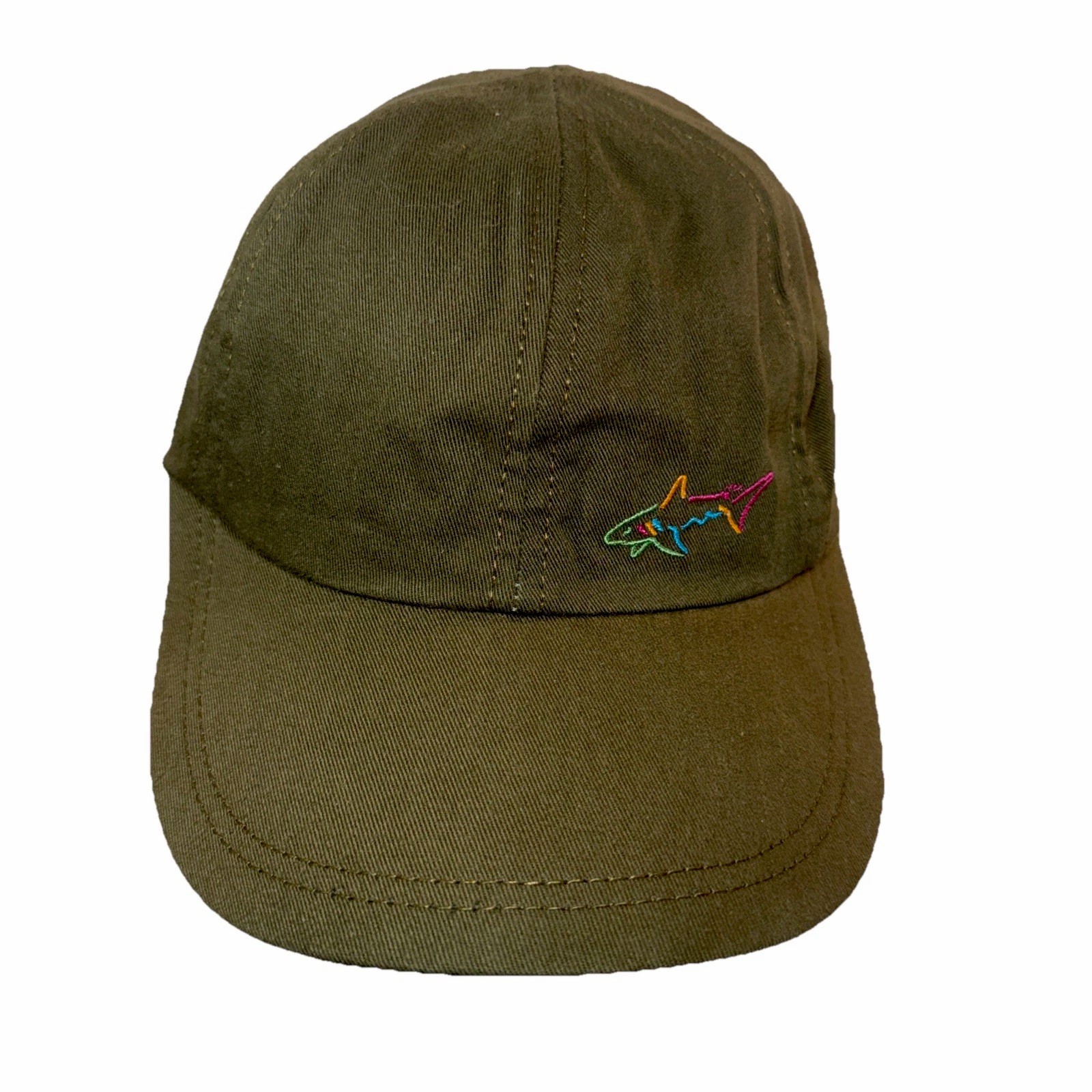 Reebok Reversible Olive/Maroon Hat Cap w multi-color shark inside & outside